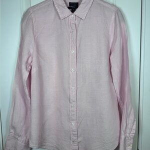 Irish Linen Baird McNutt for J.Crew Shirt Pink Slim Fit Quiet Luxury Women’s 2